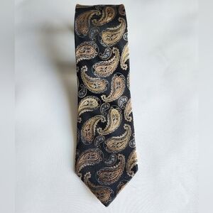 BRUNO PIATTELLI Tie Bronze Orange/Brown Gray Light Gold Silk Hand Made Necktie